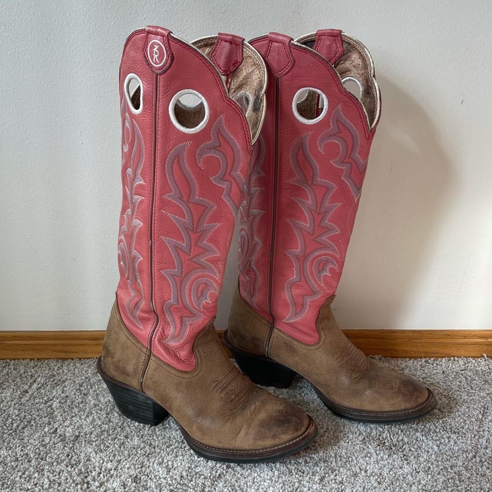 Tony Lama Buckaroo Tall Pink Cowboy Boots 8b